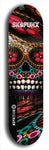 Skateboard deck: Limited edition, North American maple skateboard deck designed by underground artist BellyRash - available widths 7.5 to 8.5 inches in both mellow concave and steep concave shapes. Artwork: SK8PUNX logo brand popsicle-shaped deck