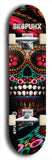 Skateboard deck: Limited edition, North American maple skateboard deck designed by underground artist BellyRash - available widths 7.5 to 8.5 inches in both mellow concave and steep concave shapes. Artwork: SK8PUNX logo brand popsicle-shaped deck