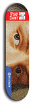 Skateboard deck: Limited edition, North American maple skateboard deck designed by underground artist BellyRash - available widths 7.5 to 8.5 inches in both mellow concave and steep concave shapes. Artwork: DEAD SAINT logo brand popsicle-shaped deck 