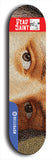 Skateboard deck: Limited edition, North American maple skateboard deck designed by underground artist BellyRash - available widths 7.5 to 8.5 inches in both mellow concave and steep concave shapes. Artwork: DEAD SAINT logo brand popsicle-shaped deck 