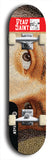 Skateboard deck: Limited edition, North American maple skateboard deck designed by underground artist BellyRash - available widths 7.5 to 8.5 inches in both mellow concave and steep concave shapes. Artwork: DEAD SAINT logo brand popsicle-shaped deck 