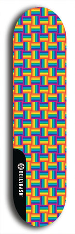 Skateboard deck: Limited edition, North American maple skateboard deck designed by underground artist BellyRash - available widths 7.5 to 8.5 inches in both mellow concave and steep concave shapes. Artwork: TYPE 1 logo brand popsicle-shaped deck