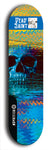 Skateboard deck: Limited edition, North American maple skateboard deck designed by underground artist BellyRash - available widths 7.5 to 8.5 inches in both mellow concave and steep concave shapes. Artwork: DEAD SAINT logo brand popsicle-shaped deck 