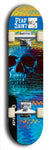 Skateboard deck: Limited edition, North American maple skateboard deck designed by underground artist BellyRash - available widths 7.5 to 8.5 inches in both mellow concave and steep concave shapes. Artwork: DEAD SAINT logo brand popsicle-shaped deck 