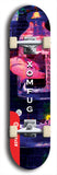 Skateboard deck: Limited edition, North American maple skateboard deck designed by underground artist BellyRash - available widths 7.5 to 8.5 inches in both mellow concave and steep concave shapes. Artwork: XOMFUG logo brand popsicle-shaped deck