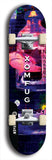 Skateboard deck: Limited edition, North American maple skateboard deck designed by underground artist BellyRash - available widths 7.5 to 8.5 inches in both mellow concave and steep concave shapes. Artwork: XOMFUG logo brand popsicle-shaped deck