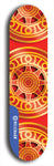 Skateboard deck: Limited edition, North American maple skateboard deck designed by underground artist BellyRash - available widths 7.5 to 8.5 inches in both mellow concave and steep concave shapes. Artwork: DHARMAMECHANIC logo brand popsicle-shaped deck 