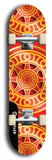 Skateboard deck: Limited edition, North American maple skateboard deck designed by underground artist BellyRash - available widths 7.5 to 8.5 inches in both mellow concave and steep concave shapes. Artwork: DHARMAMECHANIC logo brand popsicle-shaped deck 