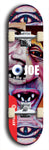 Skateboard deck: Limited edition, North American maple skateboard deck designed by underground artist BellyRash - available widths 7.5 to 8.5 inches in both mellow concave and steep concave shapes. Artwork: EYEBALL JOE logo brand popsicle-shaped deck 