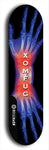 Skateboard deck: Limited edition, North American maple skateboard deck designed by underground artist BellyRash - available widths 7.5 to 8.5 inches in both mellow concave and steep concave shapes. Artwork: XOMFUG logo brand popsicle-shaped deck