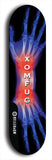 Skateboard deck: Limited edition, North American maple skateboard deck designed by underground artist BellyRash - available widths 7.5 to 8.5 inches in both mellow concave and steep concave shapes. Artwork: XOMFUG logo brand popsicle-shaped deck