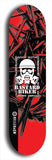 Skateboard deck: Limited edition, North American maple skateboard deck designed by underground artist BellyRash - available widths 7.5 to 8.5 inches in both mellow concave and steep concave shapes. Artwork: BASTARD BIKER logo brand popsicle-shaped deck with mechanical design in background