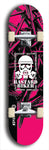 Skateboard deck: Limited edition, North American maple skateboard deck designed by underground artist BellyRash - available widths 7.5 to 8.5 inches in both mellow concave and steep concave shapes. Artwork: BASTARD BIKER logo brand popsicle-shaped deck with mechanical design in background