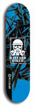 Skateboard deck: Limited edition, North American maple skateboard deck designed by underground artist BellyRash - available widths 7.5 to 8.5 inches in both mellow concave and steep concave shapes. Artwork: BASTARD BIKER logo brand popsicle-shaped deck with mechanical design in background