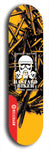 Skateboard deck: Limited edition, North American maple skateboard deck designed by underground artist BellyRash - available widths 7.5 to 8.5 inches in both mellow concave and steep concave shapes. Artwork: BASTARD BIKER logo brand popsicle-shaped deck with mechanical design in background