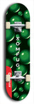 Skateboard deck: Limited edition, North American maple skateboard deck designed by underground artist BellyRash - available widths 7.5 to 8.5 inches in both mellow concave and steep concave shapes. Artwork: XOMFUG logo brand popsicle-shaped deck