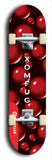 Skateboard deck: Limited edition, North American maple skateboard deck designed by underground artist BellyRash - available widths 7.5 to 8.5 inches in both mellow concave and steep concave shapes. Artwork: XOMFUG logo brand popsicle-shaped deck