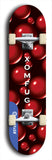 Skateboard deck: Limited edition, North American maple skateboard deck designed by underground artist BellyRash - available widths 7.5 to 8.5 inches in both mellow concave and steep concave shapes. Artwork: XOMFUG logo brand popsicle-shaped deck