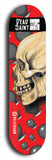 Skateboard deck: Limited edition, North American maple skateboard deck designed by underground artist BellyRash - available widths 7.5 to 8.5 inches in both mellow concave and steep concave shapes. Artwork: DEAD SAINT logo brand popsicle-shaped deck 