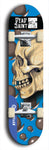 Skateboard deck: Limited edition, North American maple skateboard deck designed by underground artist BellyRash - available widths 7.5 to 8.5 inches in both mellow concave and steep concave shapes. Artwork: DEAD SAINT logo brand popsicle-shaped deck 