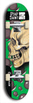 Skateboard deck: Limited edition, North American maple skateboard deck designed by underground artist BellyRash - available widths 7.5 to 8.5 inches in both mellow concave and steep concave shapes. Artwork: DEAD SAINT logo brand popsicle-shaped deck 