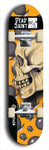 Skateboard deck: Limited edition, North American maple skateboard deck designed by underground artist BellyRash - available widths 7.5 to 8.5 inches in both mellow concave and steep concave shapes. Artwork: DEAD SAINT logo brand popsicle-shaped deck 