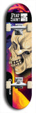 Skateboard deck: Limited edition, North American maple skateboard deck designed by underground artist BellyRash - available widths 7.5 to 8.5 inches in both mellow concave and steep concave shapes. Artwork: DEAD SAINT logo brand popsicle-shaped deck 