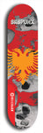 Skateboard deck: Limited edition, North American maple skateboard deck designed by underground artist BellyRash - available widths 7.5 to 8.5 inches in both mellow concave and steep concave shapes. Artwork: SK8PUNX logo brand popsicle-shaped deck