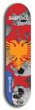 Skateboard deck: Limited edition, North American maple skateboard deck designed by underground artist BellyRash - available widths 7.5 to 8.5 inches in both mellow concave and steep concave shapes. Artwork: SK8PUNX logo brand popsicle-shaped deck