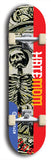 Skateboard deck: Limited edition, North American maple skateboard deck designed by underground artist BellyRash - available widths 7.5 to 8.5 inches in both mellow concave and steep concave shapes. Artwork: HATEMOM logo brand popsicle-shaped deck