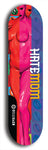 Skateboard deck: Limited edition, North American maple skateboard deck designed by underground artist BellyRash - available widths 7.5 to 8.5 inches in both mellow concave and steep concave shapes. Artwork: HATEMOM logo brand popsicle-shaped deck with varied backgrounds