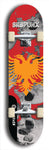 Skateboard deck: Limited edition, North American maple skateboard deck designed by underground artist BellyRash - available widths 7.5 to 8.5 inches in both mellow concave and steep concave shapes. Artwork: SK8PUNX logo brand popsicle-shaped deck