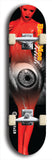 Skateboard deck: Limited edition, North American maple skateboard deck designed by underground artist BellyRash - available widths 7.5 to 8.5 inches in both mellow concave and steep concave shapes. Artwork: BETTYMOE FETISH logo brand popsicle-shaped deck with shiny erotic red female body with giant eyeball in background