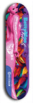 Skateboard deck: Limited edition, North American maple skateboard deck designed by underground artist BellyRash - available widths 7.5 to 8.5 inches in both mellow concave and steep concave shapes. Artwork: BETTYMOE FETISH logo brand popsicle-shaped deck with two shapely erotic plastic women pressed together in bkgd