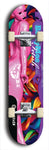 Skateboard deck: Limited edition, North American maple skateboard deck designed by underground artist BellyRash - available widths 7.5 to 8.5 inches in both mellow concave and steep concave shapes. Artwork: BETTYMOE FETISH logo brand popsicle-shaped deck with two shapely erotic plastic women pressed together in bkgd