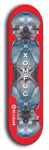 Board #379 Red LogoSkateboard deck: Limited edition, North American maple skateboard deck designed by underground artist BellyRash - available widths 7.5 to 8.5 inches in both mellow concave and steep concave shapes. Artwork: XOMFUG logo brand popsicle-shaped deck