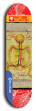 Skateboard deck: Limited edition, North American maple skateboard deck designed by underground artist BellyRash -- available in widths 7.5 to 8.5 inches in both mellow concave and steep concave shapes. Artwork: BUTTUGLY MONSTERS brand popsicle-shaped skateboard deck with monster in background.