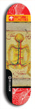 Skateboard deck: Limited edition, North American maple skateboard deck designed by underground artist BellyRash -- available in widths 7.5 to 8.5 inches in both mellow concave and steep concave shapes. Artwork: BUTTUGLY MONSTERS brand popsicle-shaped skateboard deck with monster in background.