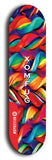 Skateboard deck: Limited edition, North American maple skateboard deck designed by underground artist BellyRash - available widths 7.5 to 8.5 inches in both mellow concave and steep concave shapes. Artwork: XOMFUG logo brand popsicle-shaped deck