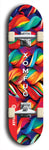 Skateboard deck: Limited edition, North American maple skateboard deck designed by underground artist BellyRash - available widths 7.5 to 8.5 inches in both mellow concave and steep concave shapes. Artwork: XOMFUG logo brand popsicle-shaped deck