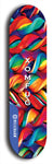 Skateboard deck: Limited edition, North American maple skateboard deck designed by underground artist BellyRash - available widths 7.5 to 8.5 inches in both mellow concave and steep concave shapes. Artwork: XOMFUG logo brand popsicle-shaped deck