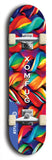 Skateboard deck: Limited edition, North American maple skateboard deck designed by underground artist BellyRash - available widths 7.5 to 8.5 inches in both mellow concave and steep concave shapes. Artwork: XOMFUG logo brand popsicle-shaped deck