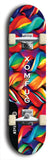 Skateboard deck: Limited edition, North American maple skateboard deck designed by underground artist BellyRash - available widths 7.5 to 8.5 inches in both mellow concave and steep concave shapes. Artwork: XOMFUG logo brand popsicle-shaped deck