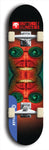 Skateboard deck: Limited edition, North American maple skateboard deck designed by underground artist BellyRash -- available in widths 7.5 to 8.5 inches in both mellow concave and steep concave shapes. Artwork: BUTTUGLY MONSTERS brand popsicle-shaped skateboard deck with monster in background. 