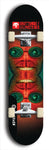 Skateboard deck: Limited edition, North American maple skateboard deck designed by underground artist BellyRash -- available in widths 7.5 to 8.5 inches in both mellow concave and steep concave shapes. Artwork: BUTTUGLY MONSTERS brand popsicle-shaped skateboard deck with monster in background. 