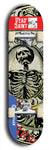 Skateboard deck: Limited edition, North American maple skateboard deck designed by underground artist BellyRash - available widths 7.5 to 8.5 inches in both mellow concave and steep concave shapes. Artwork: DEAD SAINT logo brand popsicle-shaped deck 