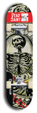 Skateboard deck: Limited edition, North American maple skateboard deck designed by underground artist BellyRash - available widths 7.5 to 8.5 inches in both mellow concave and steep concave shapes. Artwork: DEAD SAINT logo brand popsicle-shaped deck 