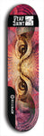 Skateboard deck: Limited edition, North American maple skateboard deck designed by underground artist BellyRash - available widths 7.5 to 8.5 inches in both mellow concave and steep concave shapes. Artwork: DEAD SAINT logo brand popsicle-shaped deck 