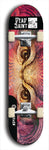 Skateboard deck: Limited edition, North American maple skateboard deck designed by underground artist BellyRash - available widths 7.5 to 8.5 inches in both mellow concave and steep concave shapes. Artwork: DEAD SAINT logo brand popsicle-shaped deck 