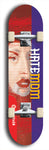 Skateboard deck: Limited edition, North American maple skateboard deck designed by underground artist BellyRash - available widths 7.5 to 8.5 inches in both mellow concave and steep concave shapes. Artwork: HATEMOM logo brand popsicle-shaped deck with varied backgrounds